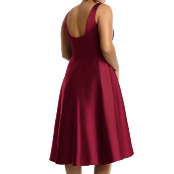 ALFED SUNG D696 HIGH LOW COCKTAIL BURGUNDY H8 DRESS sz 12 - Picture 4 of 5